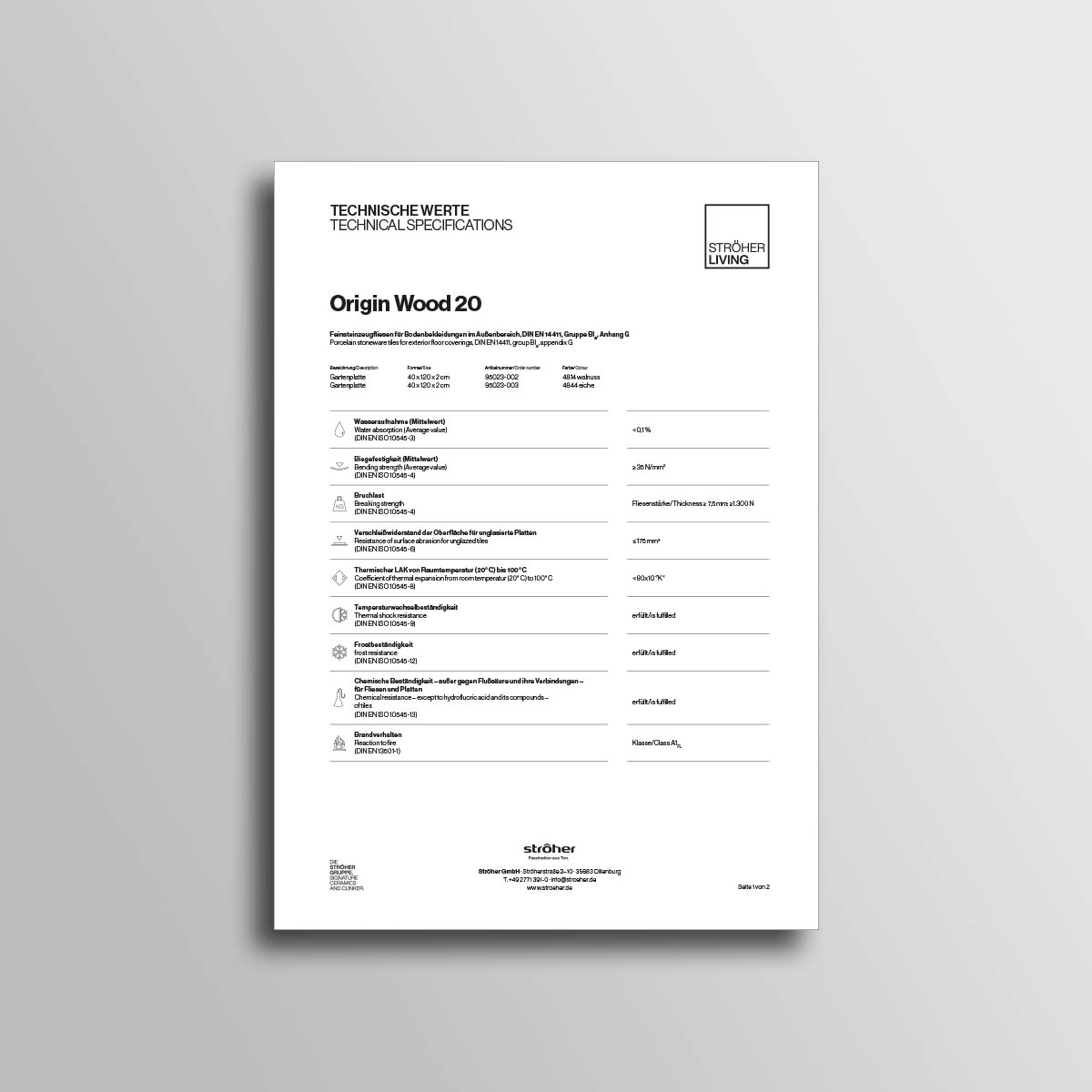 Stroeher Terrassenplatten Origin Wood 20 Downloads Technische Werte